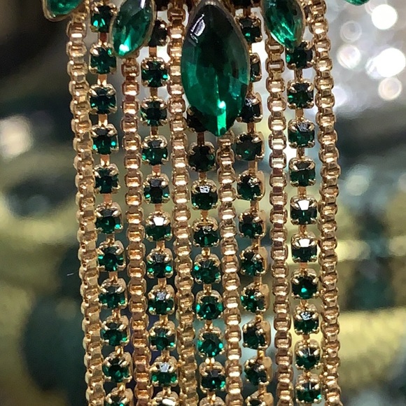 GUESS Crystal Semi-circle & Fringe Chandelier Earrings - Picture 12 of 12